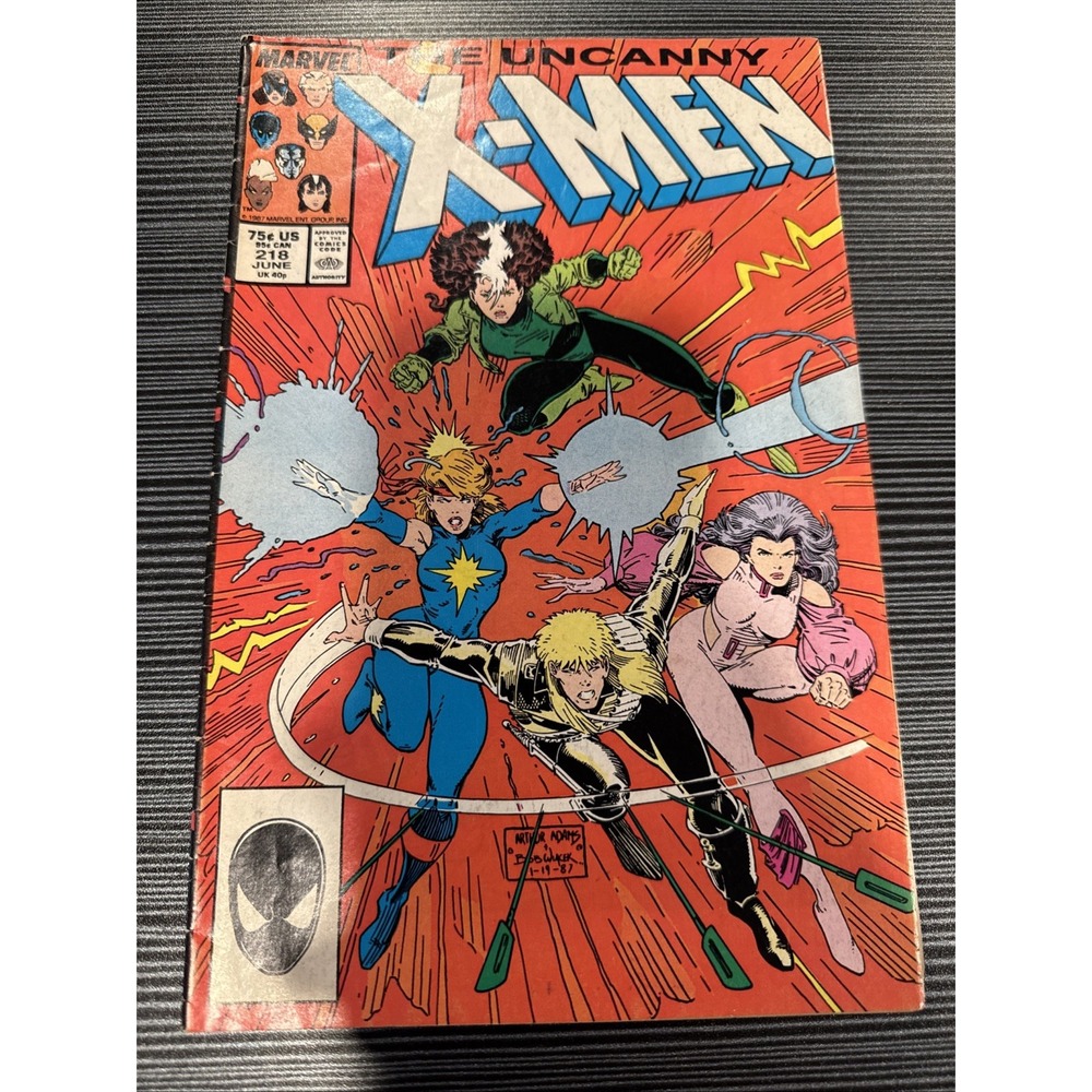 Uncanny X-Men #218 Marvel Comics 1987 Copper Age Rogue Dazzler Psylocke